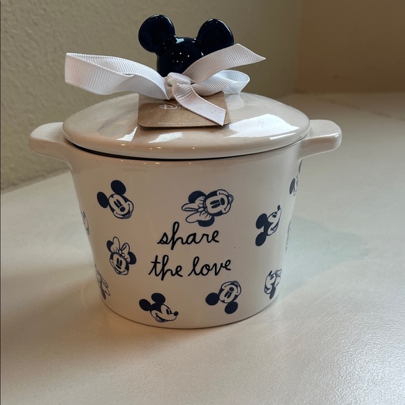 Rae Dunn Other - Rae Dunn White and Blue Disney Share the Love Mickey Mouse Ceramic Jar